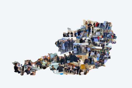 Österreich Landkarte aus Bildern von der GESI Aktionswoche