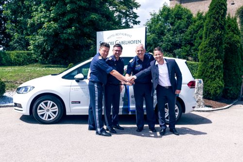 Büroleiter Bernhard Schafrath, Initiativenleiter Manuel Scherscher, stellv. Landespolizeidirektor Joachim Huber und Fachreferent Alexander Homola (von links nach rechts)